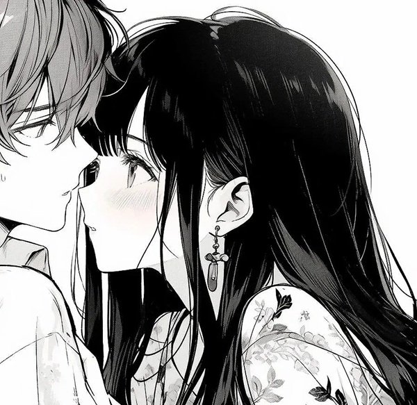 hình avatar đôi anime đen trắng 18