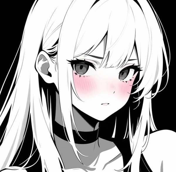 hình avatar đôi anime đen trắng 19