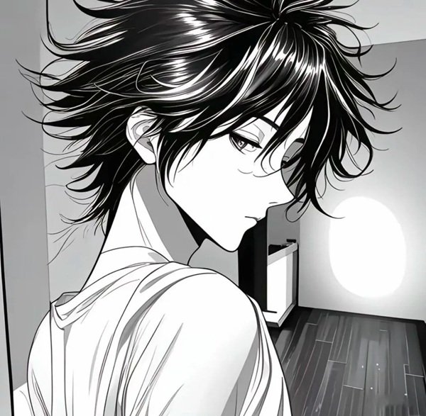 hình avatar đôi anime đen trắng 2