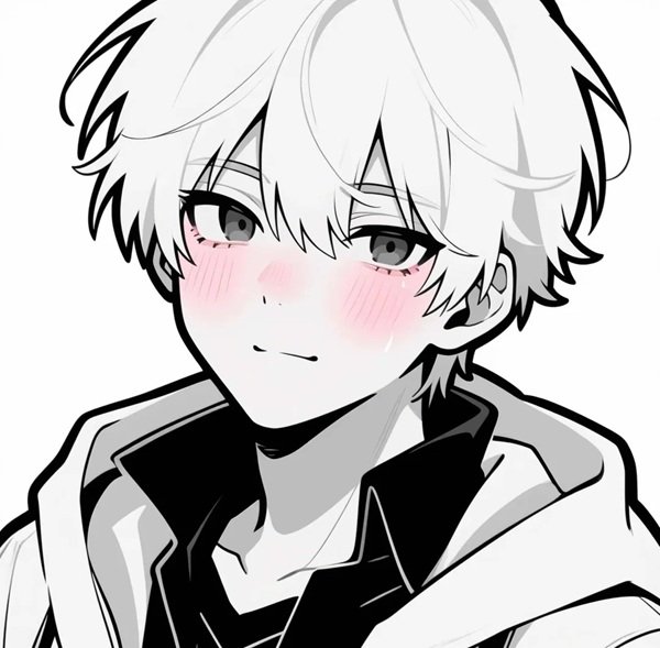 hình avatar đôi anime đen trắng 20