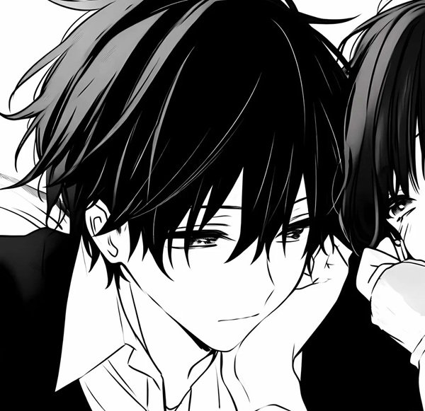 hình avatar đôi anime đen trắng 7