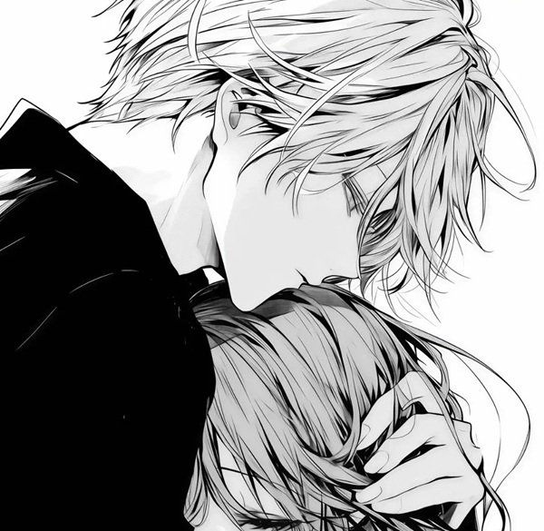 hình avatar đôi anime đen trắng 9