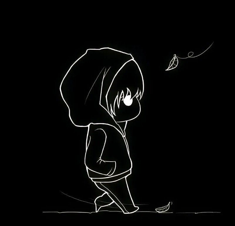 sad boy avatar anime đen trắng 1
