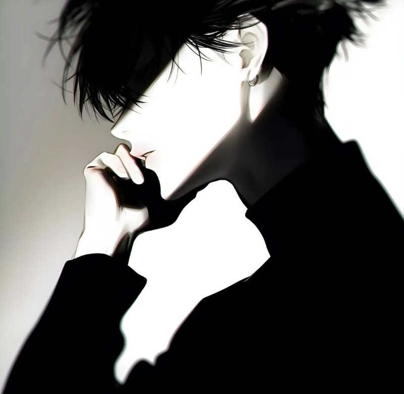sad boy avatar anime đen trắng 19