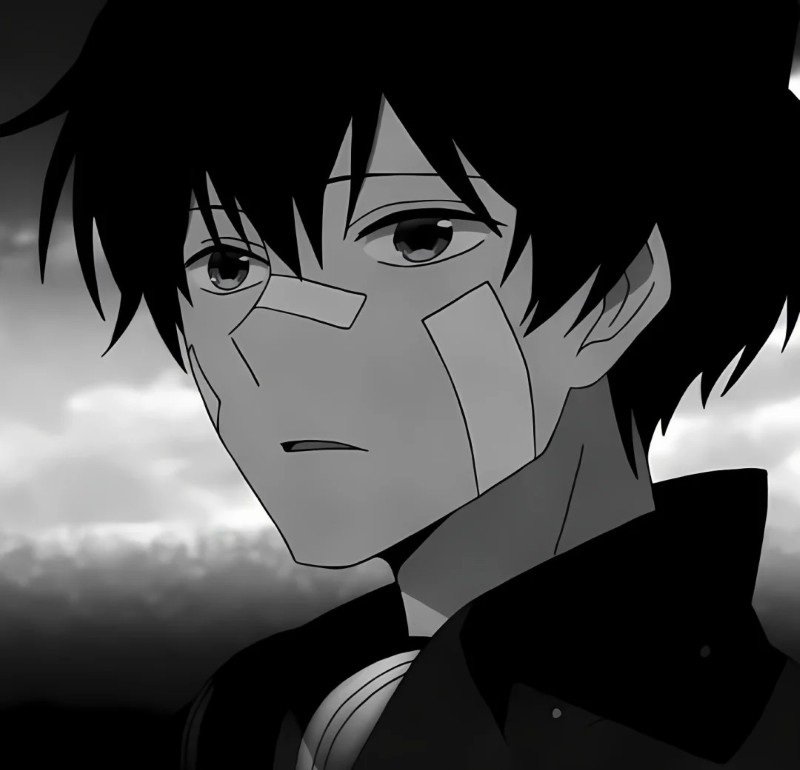sad boy avatar anime đen trắng 26