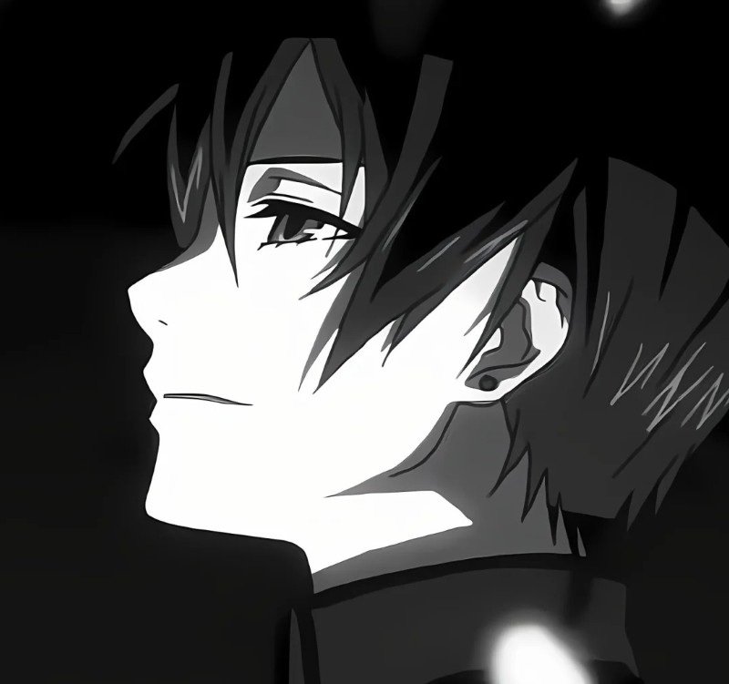 sad boy avatar anime đen trắng 28