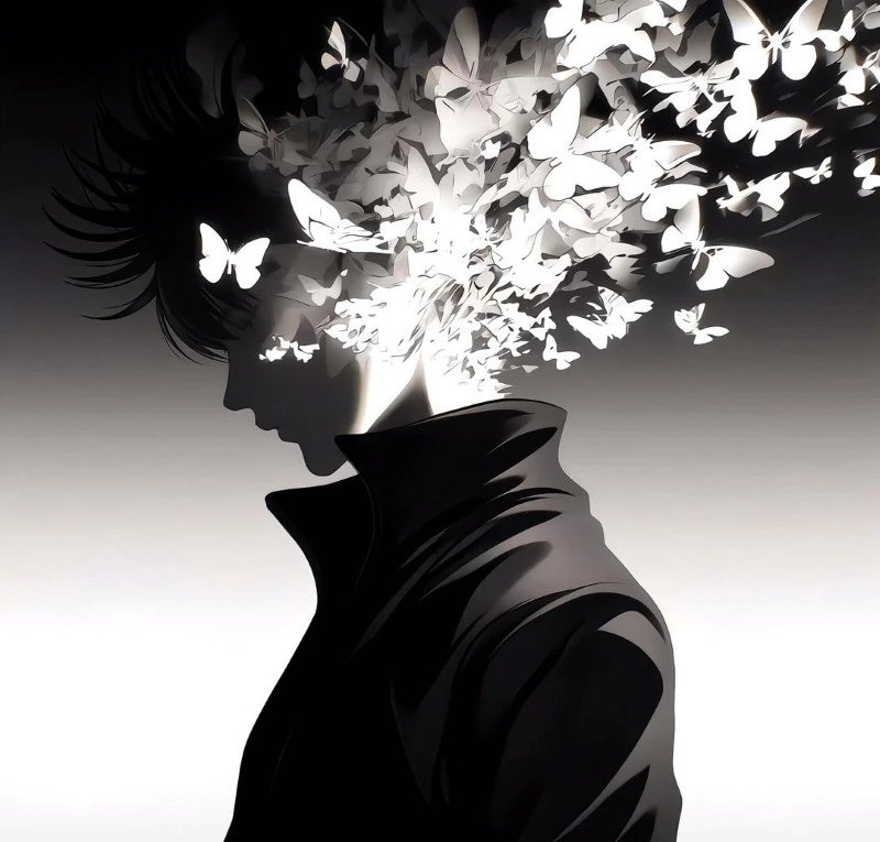 sad boy avatar anime đen trắng 31