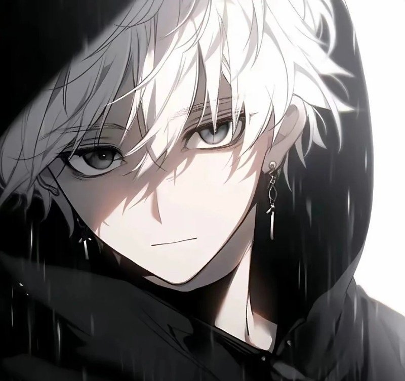 sad boy avatar anime đen trắng 35