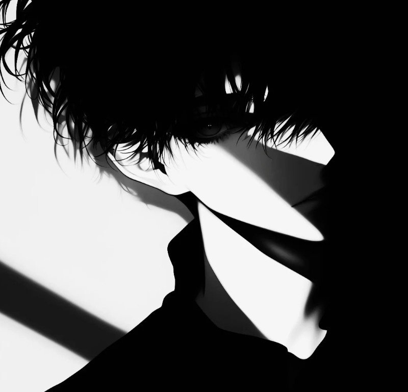 sad boy avatar anime đen trắng 39