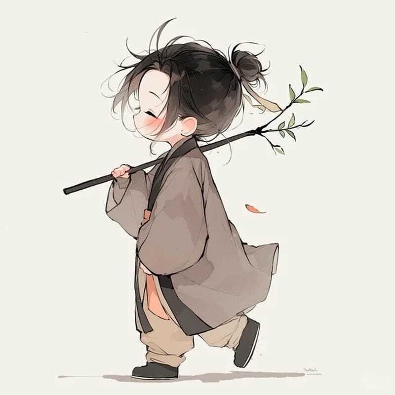 Hình avatar chú tiểu phong cách anime thanh tịnh đẹp mắt