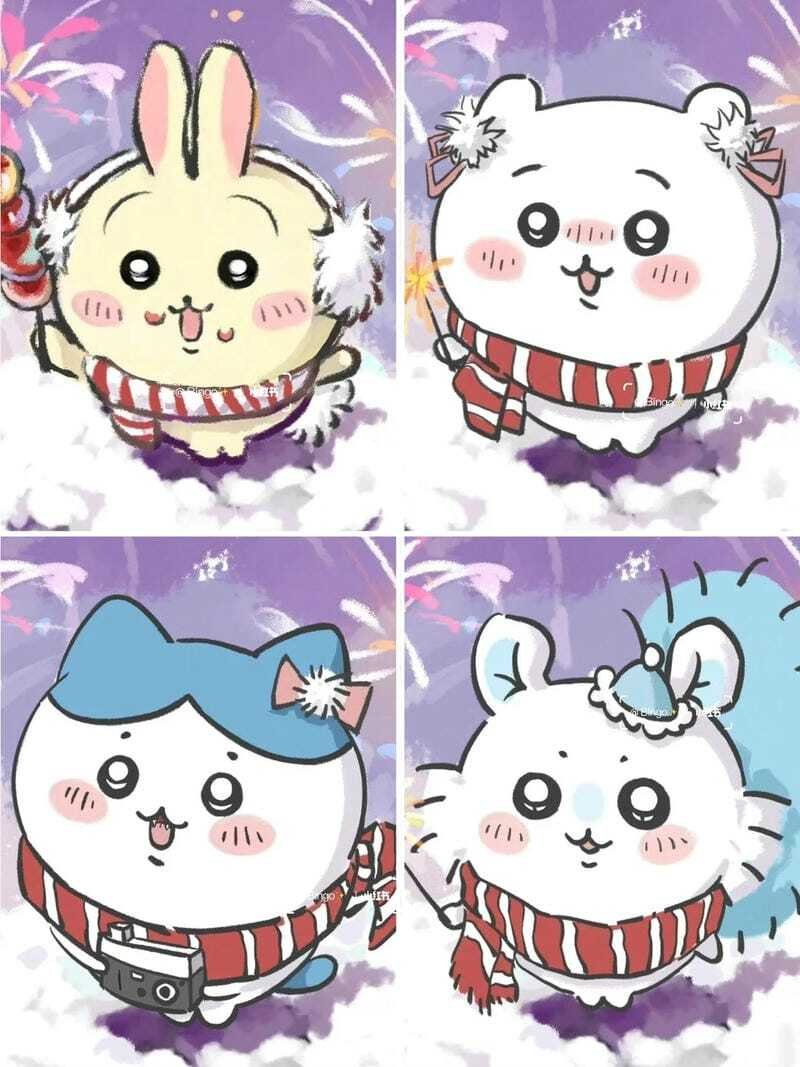 Hình ảnh avatar 4 người bạn thân phong cách hoạt hình cute