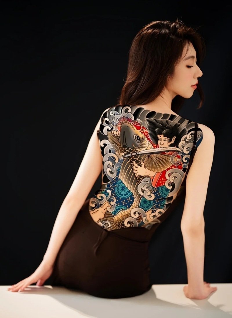 hình xăm cá chép full lưng 38