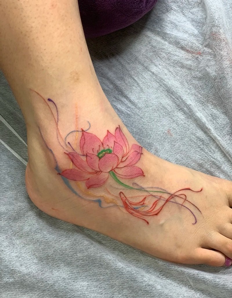 hình xăm cá chép hoa sen 26