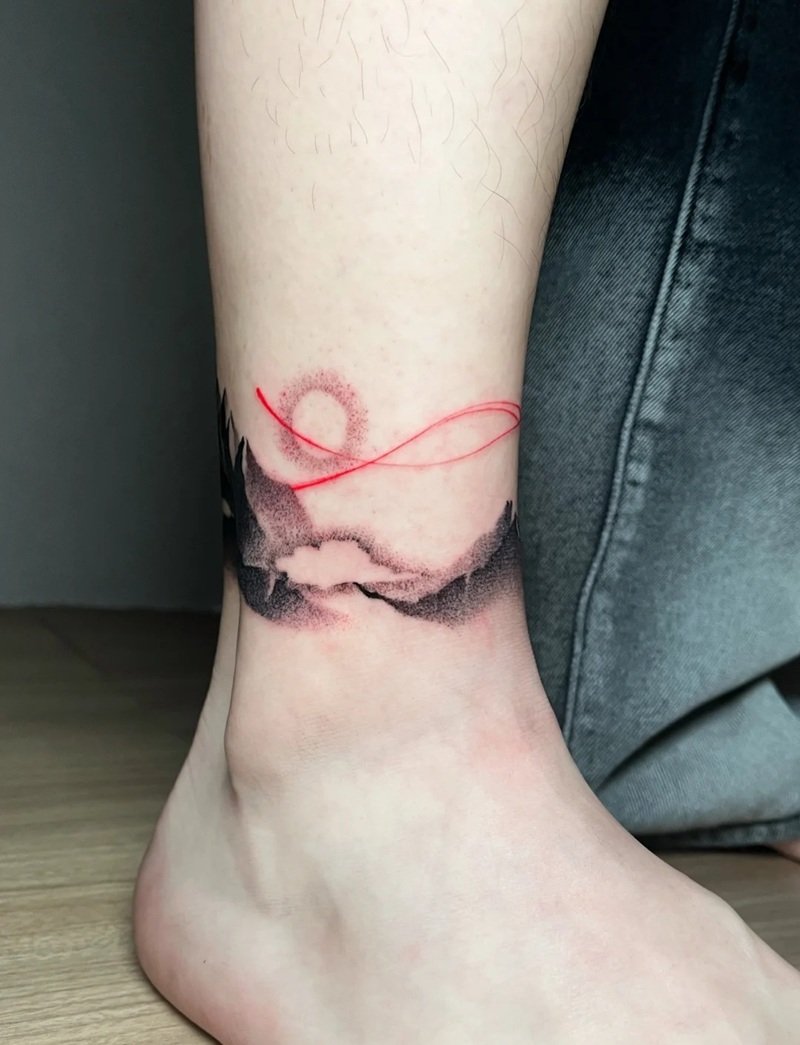 hình xăm cổ chân 19