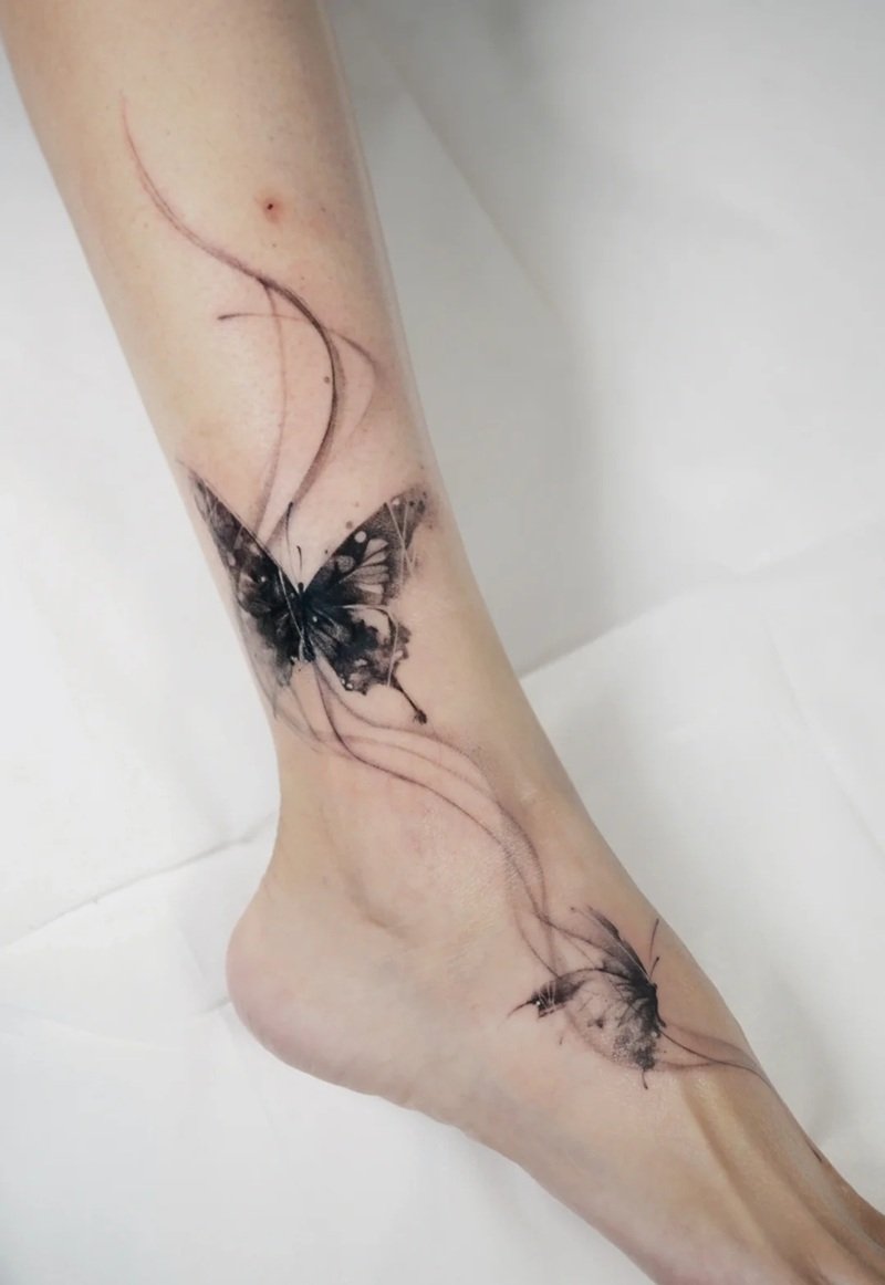 hình xăm cổ chân 38