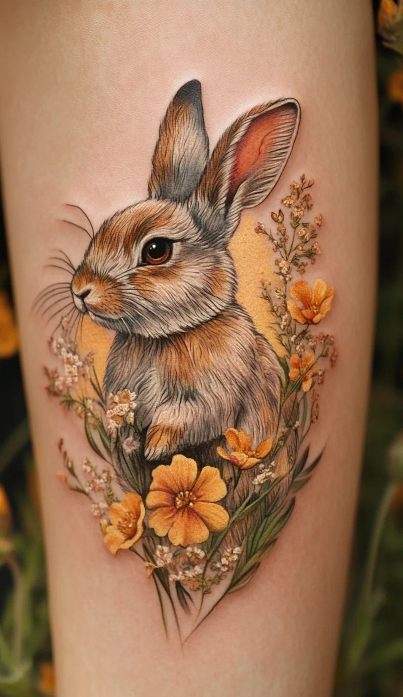 hình xăm con thỏ 32