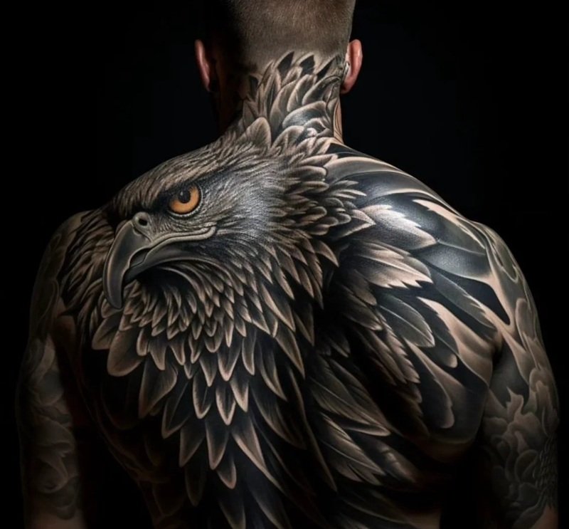 hình xăm đại bàng sau lưng 31