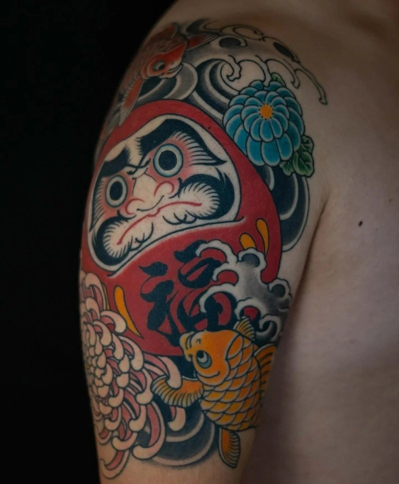 hình xăm daruma 15