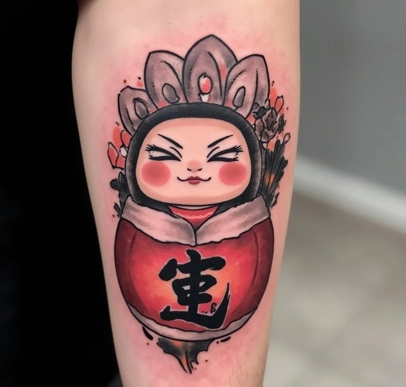 hình xăm daruma 25