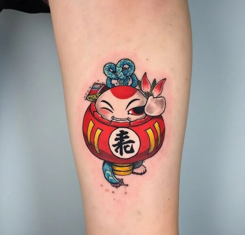 hình xăm daruma 26