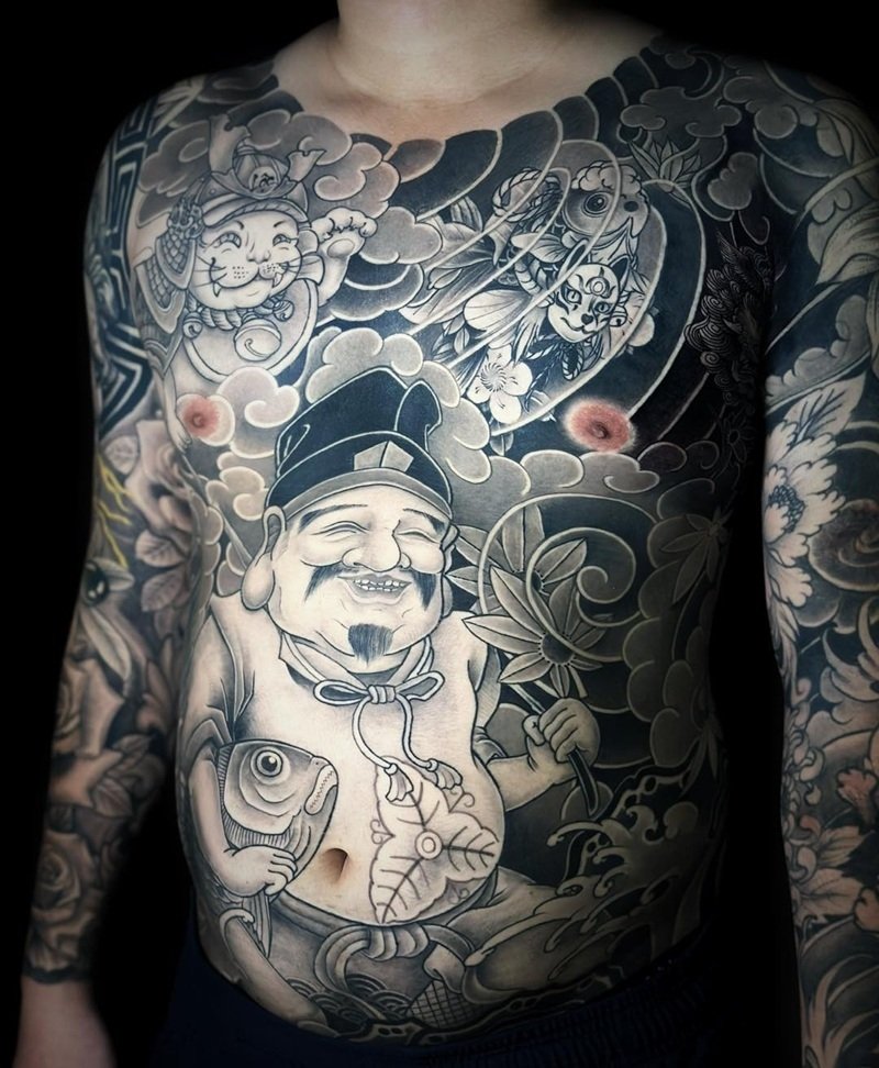 hình xăm full bụng nam 1