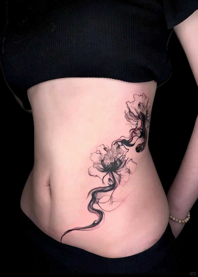 Hình ảnh tattoo full bụng nam với samurai cực kỳ nổi bật