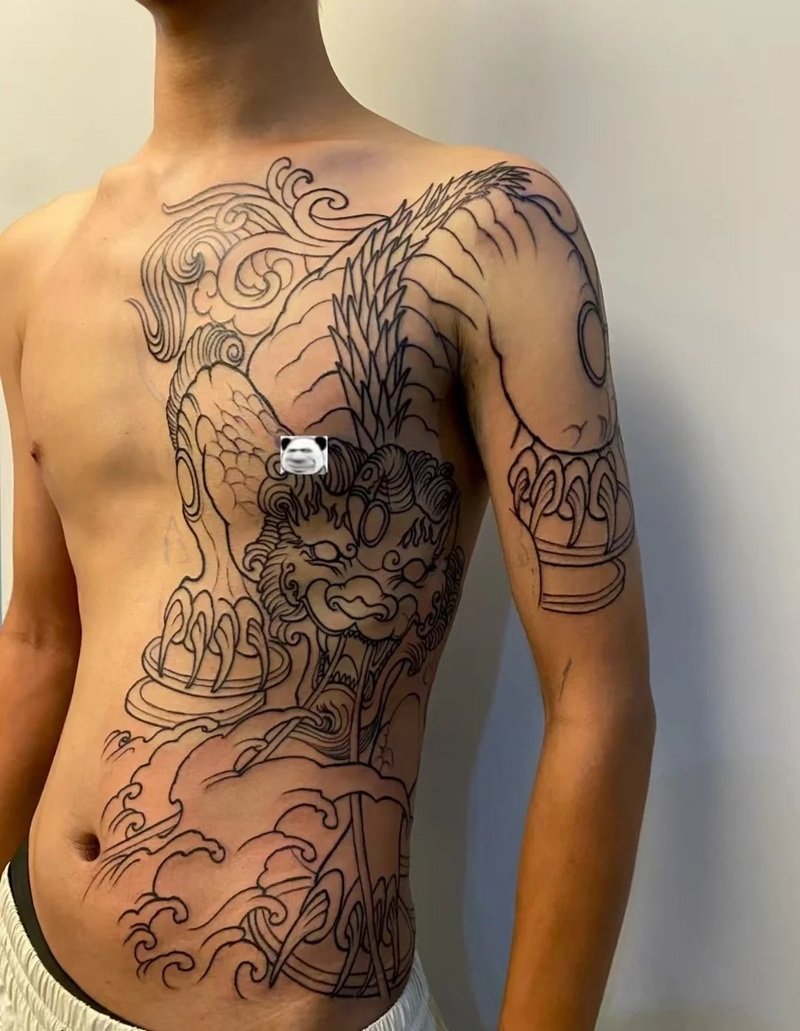 hình xăm full bụng nam 24