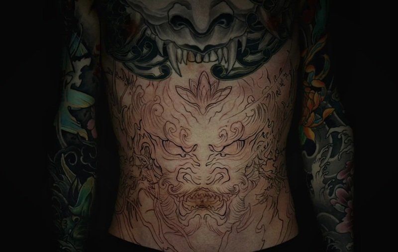 hình xăm full bụng nam 26