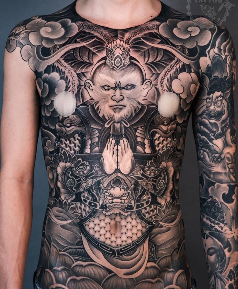 hình xăm full bụng nam 3