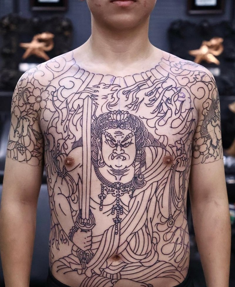 hình xăm full bụng nam 7