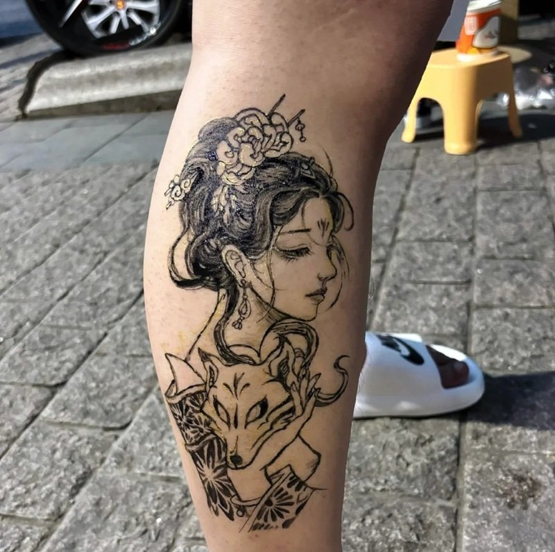 hình xăm geisha 20