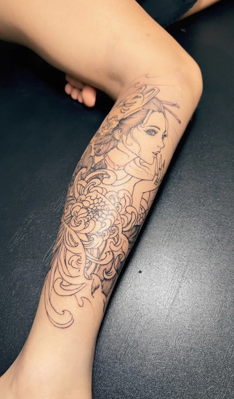 hình xăm geisha 25