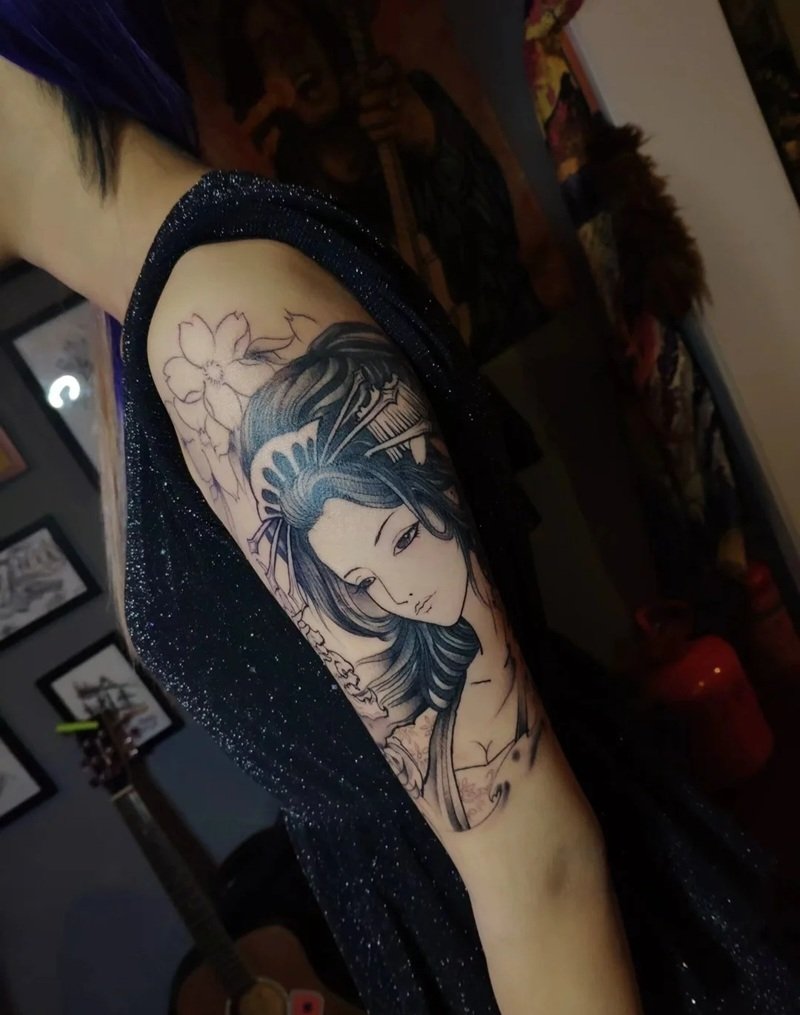 hình xăm geisha 26