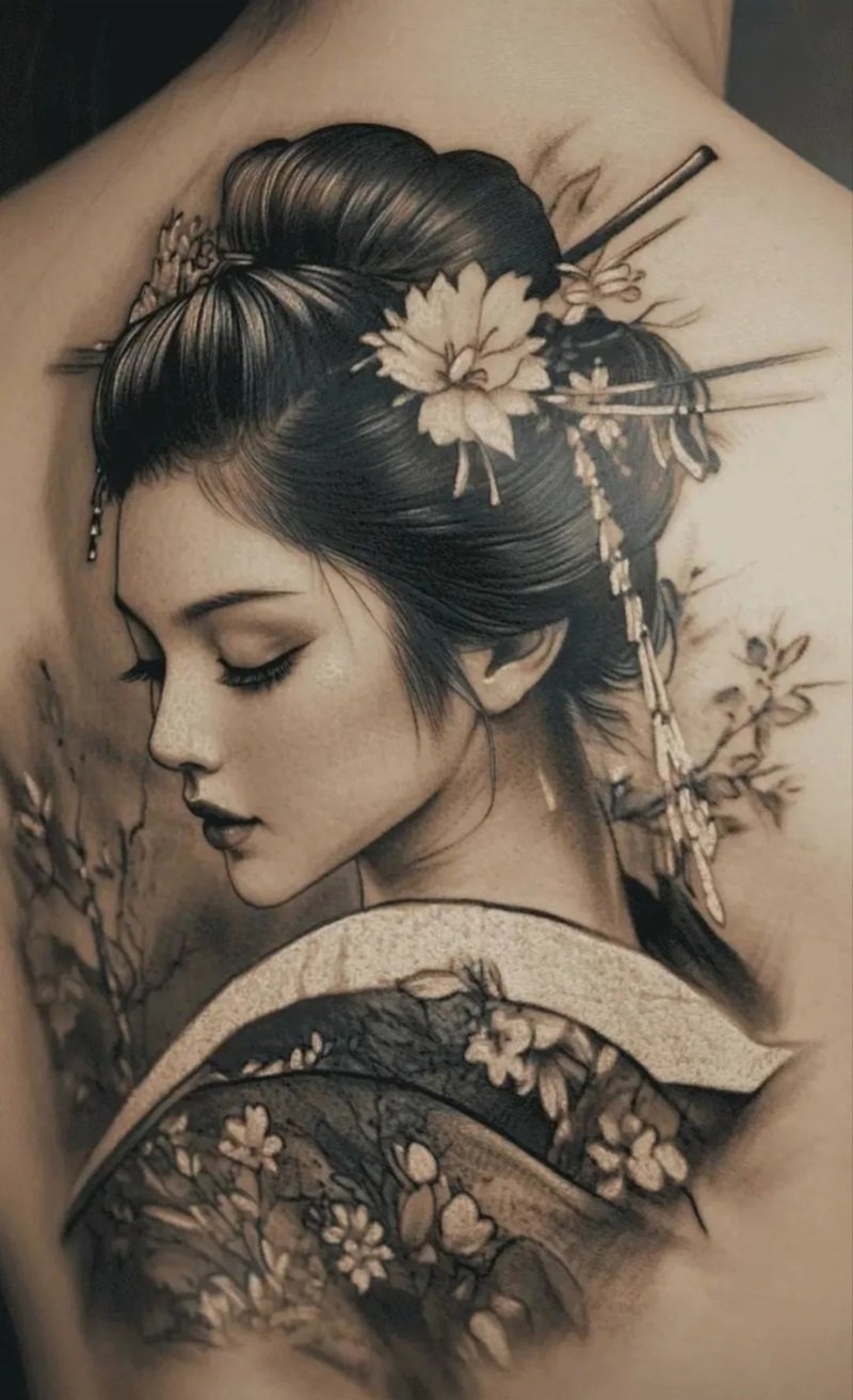hình xăm geisha 43