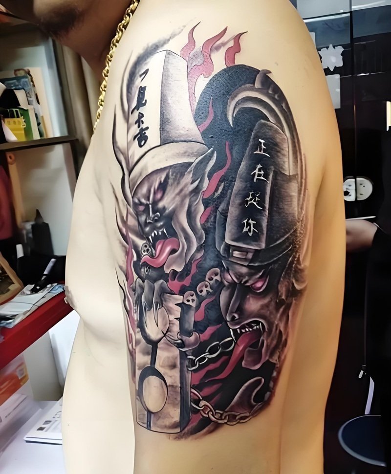 hình xăm hắc bạch vô thường 4