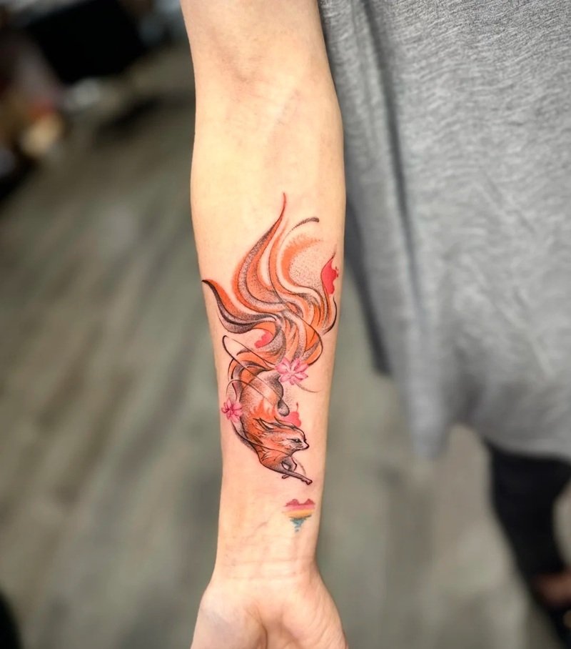 hình xăm hồ ly 9 đuôi 10