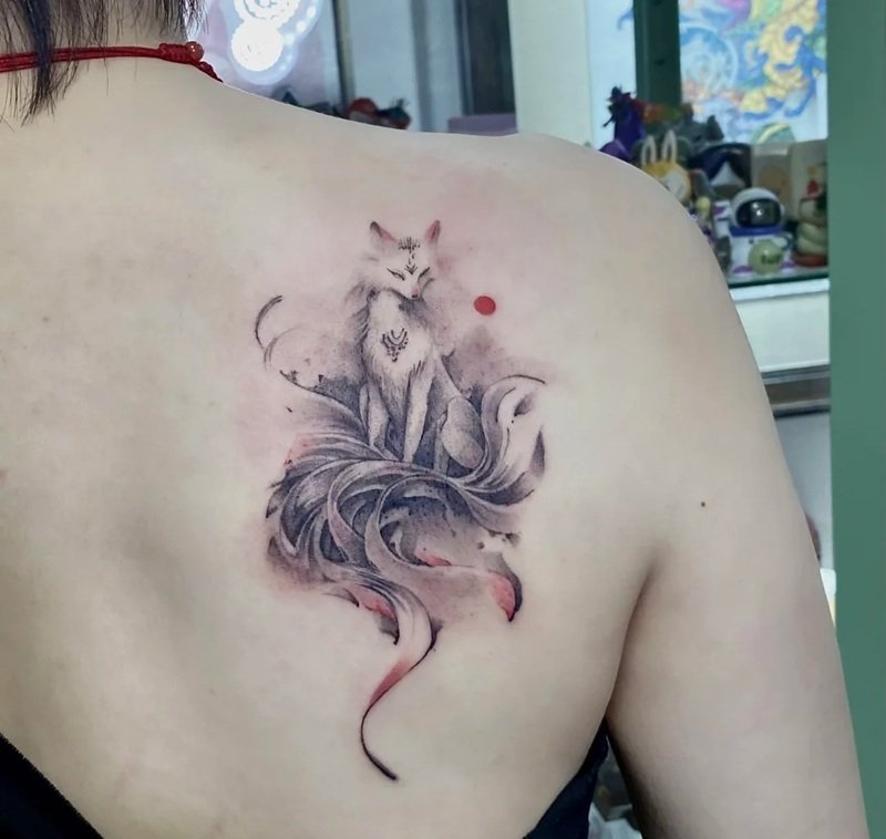 hình xăm hồ ly 9 đuôi 13