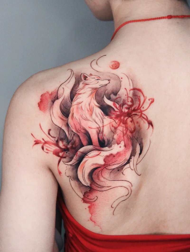 hình xăm hồ ly 9 đuôi 18