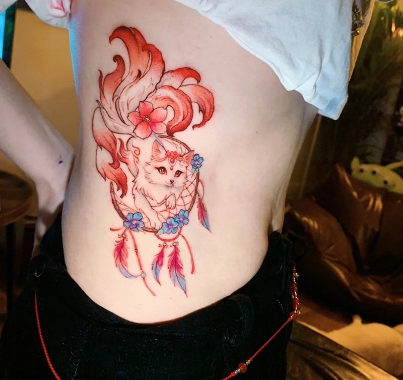 hình xăm hồ ly 9 đuôi 23