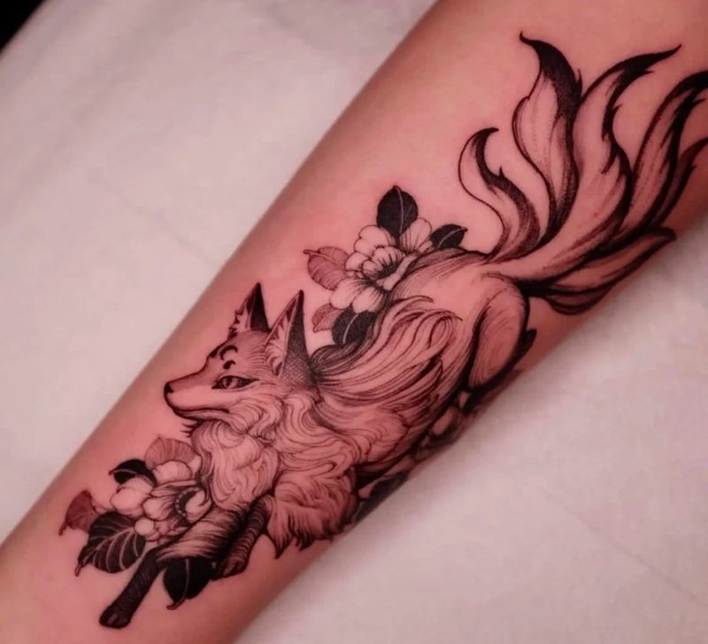 hình xăm hồ ly 9 đuôi 33