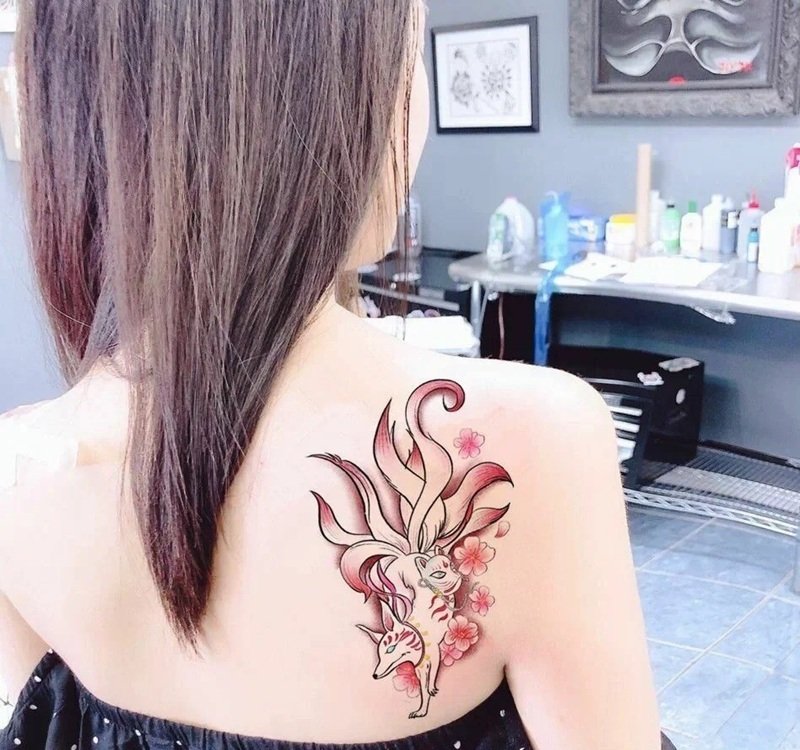 hình xăm hồ ly 9 đuôi 5