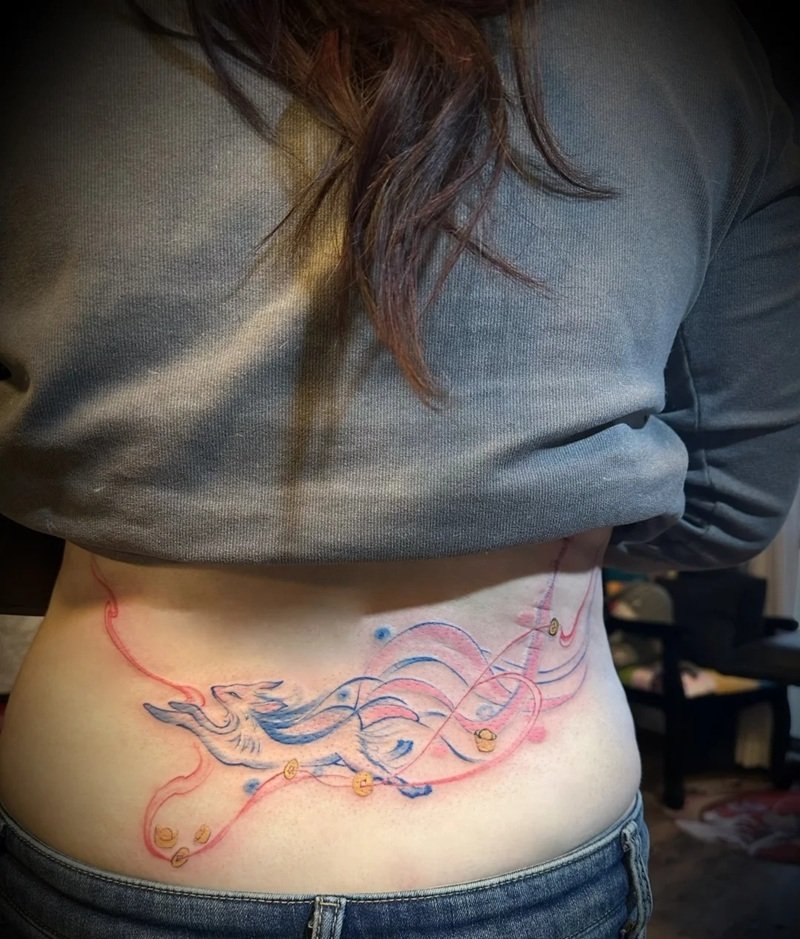 hình xăm hồ ly 9 đuôi 8