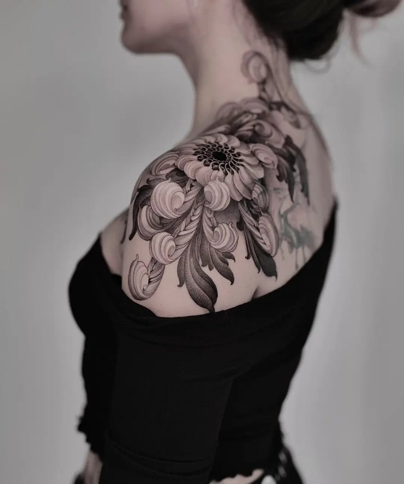hình xăm hoa cúc 10