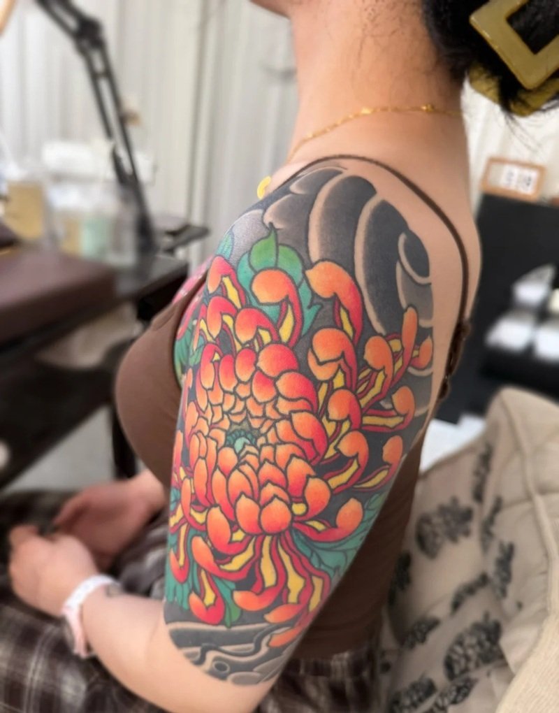 hình xăm hoa cúc 12