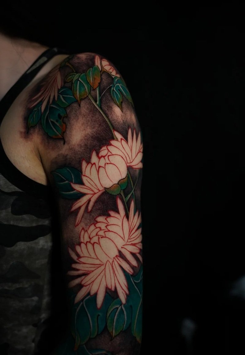 hình xăm hoa cúc 16