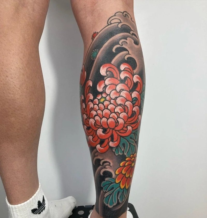 hình xăm hoa cúc 18