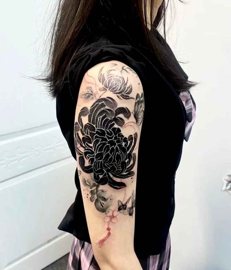hình xăm hoa cúc 19