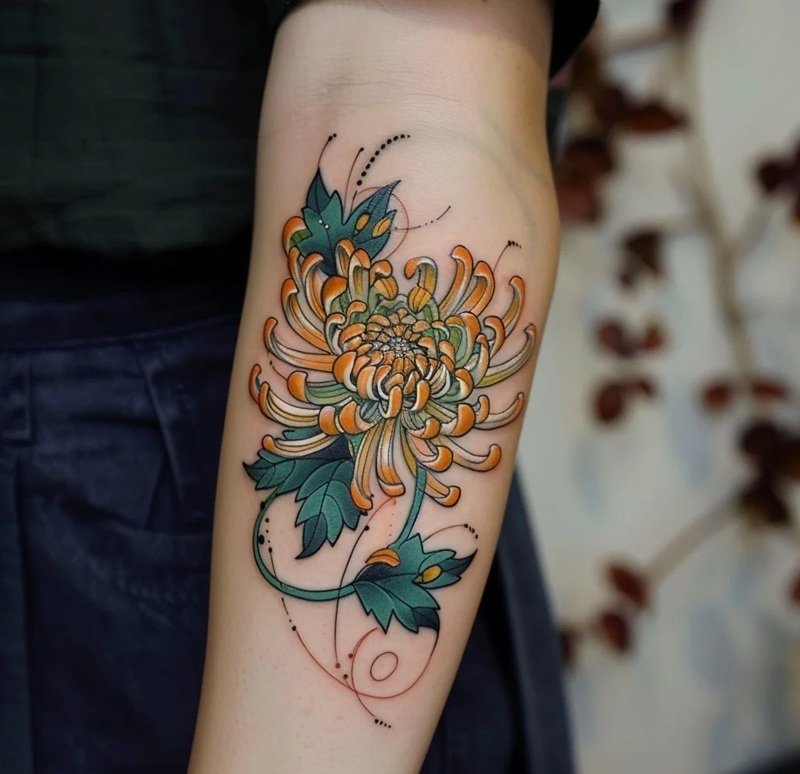 hình xăm hoa cúc 22