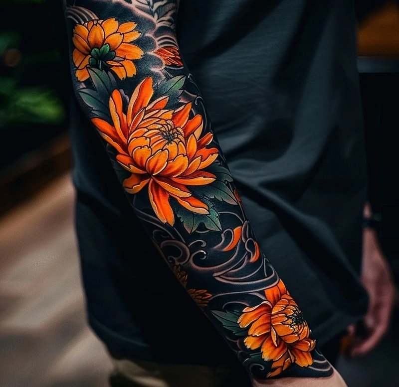 hình xăm hoa cúc 23