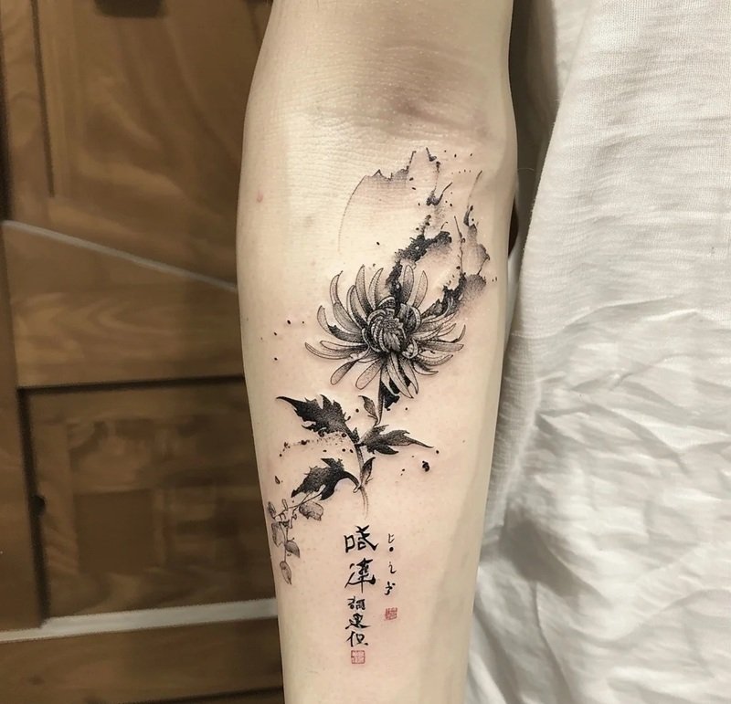 hình xăm hoa cúc 26